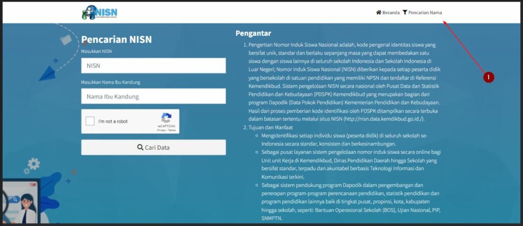 Menu Cek Nisn Dengan Nama Di Situs Kemdikbud