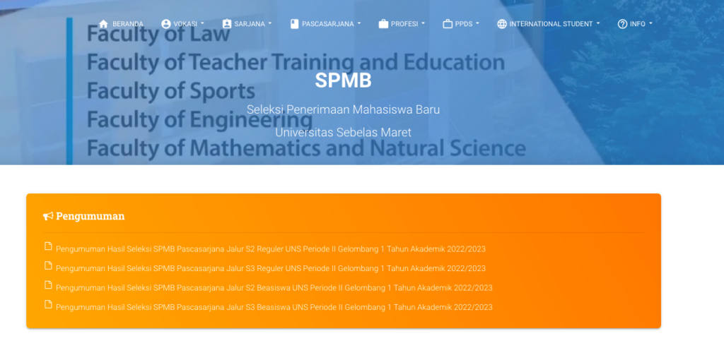 Mendaftar melalui jalur UTBK-SBMPTN UNS