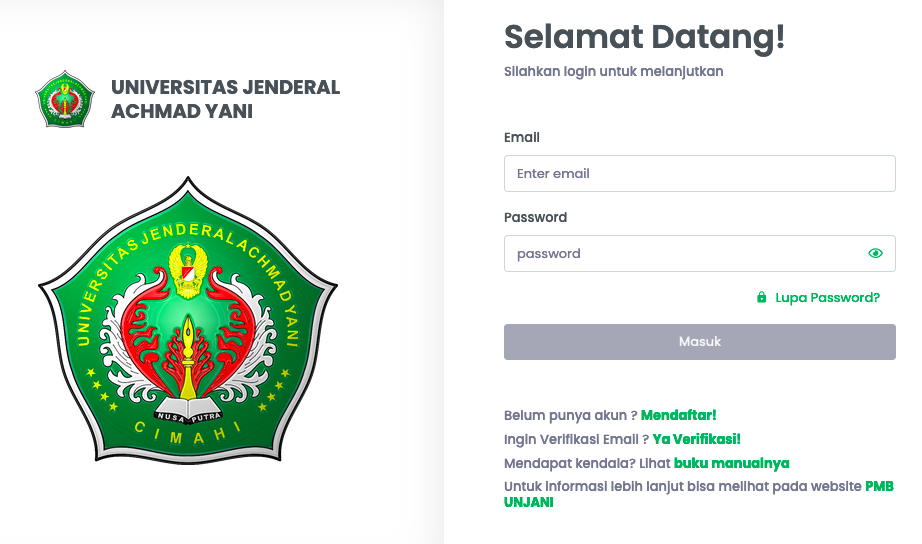 pendaftaran mahasiswa baru unjani